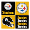 Pittsburgh Steelers Coaster Set 4 Piece with Wood Caddy - Evergreen Enterprises