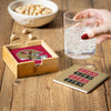 San Francisco 49ers Coaster Set 4 Piece with Wood Caddy - Evergreen Enterprises