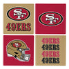 San Francisco 49ers Coaster Set 4 Piece with Wood Caddy - Evergreen Enterprises