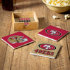 San Francisco 49ers Coaster Set 4 Piece with Wood Caddy - Evergreen Enterprises