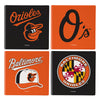 Baltimore Orioles Coaster Set 4 Piece with Wood Caddy - Evergreen Enterprises