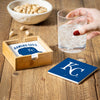 Kansas City Royals Coaster Set 4 Piece with Wood Caddy - Evergreen Enterprises