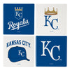 Kansas City Royals Coaster Set 4 Piece with Wood Caddy - Evergreen Enterprises