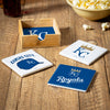 Kansas City Royals Coaster Set 4 Piece with Wood Caddy - Evergreen Enterprises