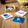 Los Angeles Dodgers Coaster Set 4 Piece with Wood Caddy - Evergreen Enterprises