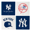 New York Yankees Coaster Set 4 Piece with Wood Caddy - Evergreen Enterprises