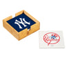 New York Yankees Coaster Set 4 Piece with Wood Caddy - Evergreen Enterprises