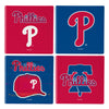 Philadelphia Phillies Coaster Set 4 Piece with Wood Caddy - Evergreen Enterprises