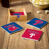 Philadelphia Phillies Coaster Set 4 Piece with Wood Caddy - Evergreen Enterprises
