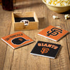 San Francisco Giants Coaster Set 4 Piece with Wood Caddy - Evergreen Enterprises