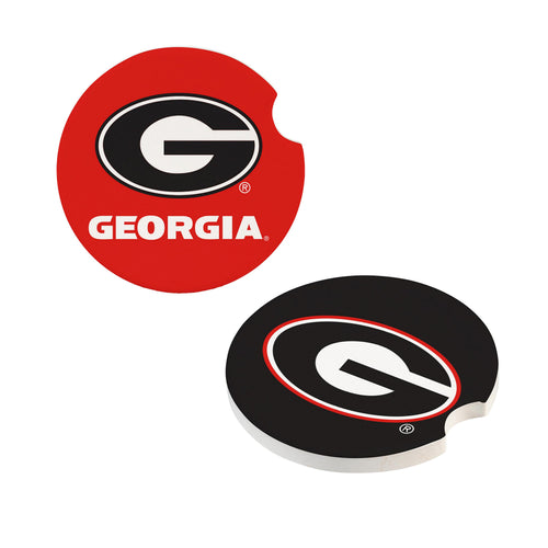 Georgia Bulldogs Car Coaster Set 2 Pack Periodic Restock - Evergreen Enterprises