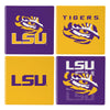 LSU Tigers Coaster Set 4 Piece with Wood Caddy - Evergreen Enterprises