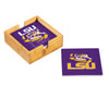 LSU Tigers Coaster Set 4 Piece with Wood Caddy - Evergreen Enterprises