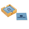 North Carolina Tar Heels Coaster Set 4 Piece with Wood Caddy - Evergreen Enterprises