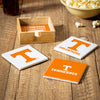 Tennessee Volunteers Coaster Set 4 Piece with Wood Caddy - Evergreen Enterprises