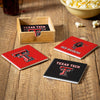 Texas Tech Red Raiders Coaster Set 4 Piece with Wood Caddy - Evergreen Enterprises