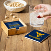 West Virginia Mountaineers Coaster Set 4 Piece with Wood Caddy - Evergreen Enterprises