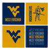 West Virginia Mountaineers Coaster Set 4 Piece with Wood Caddy - Evergreen Enterprises