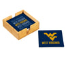 West Virginia Mountaineers Coaster Set 4 Piece with Wood Caddy - Evergreen Enterprises