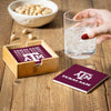 Texas A&M Aggies Coaster Set 4 Piece with Wood Caddy - Evergreen Enterprises