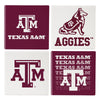 Texas A&M Aggies Coaster Set 4 Piece with Wood Caddy - Evergreen Enterprises