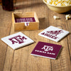 Texas A&M Aggies Coaster Set 4 Piece with Wood Caddy - Evergreen Enterprises