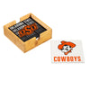 Oklahoma State Cowboys Coaster Set 4 Piece with Wood Caddy - Evergreen Enterprises