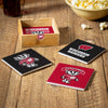 Wisconsin Badgers Coaster Set 4 Piece with Wood Caddy - Evergreen Enterprises