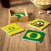 Oregon Ducks Coaster Set 4 Piece with Wood Caddy - Evergreen Enterprises