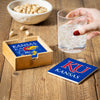 Kansas Jayhawks Coaster Set 4 Piece with Wood Caddy - Evergreen Enterprises