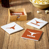 Texas Longhorns Coaster Set 4 Piece with Wood Caddy - Evergreen Enterprises