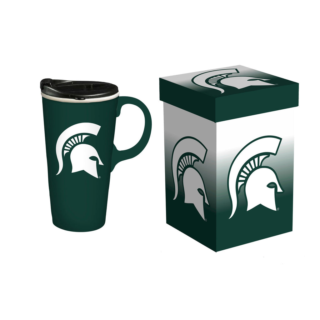 Michigan State Spartans Drink 17oz Travel Latte Boxed - Evergreen Enterprises