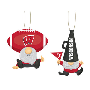 Wisconsin Badgers Ornament Gnome Fan 2 Pack - Evergreen Enterprises