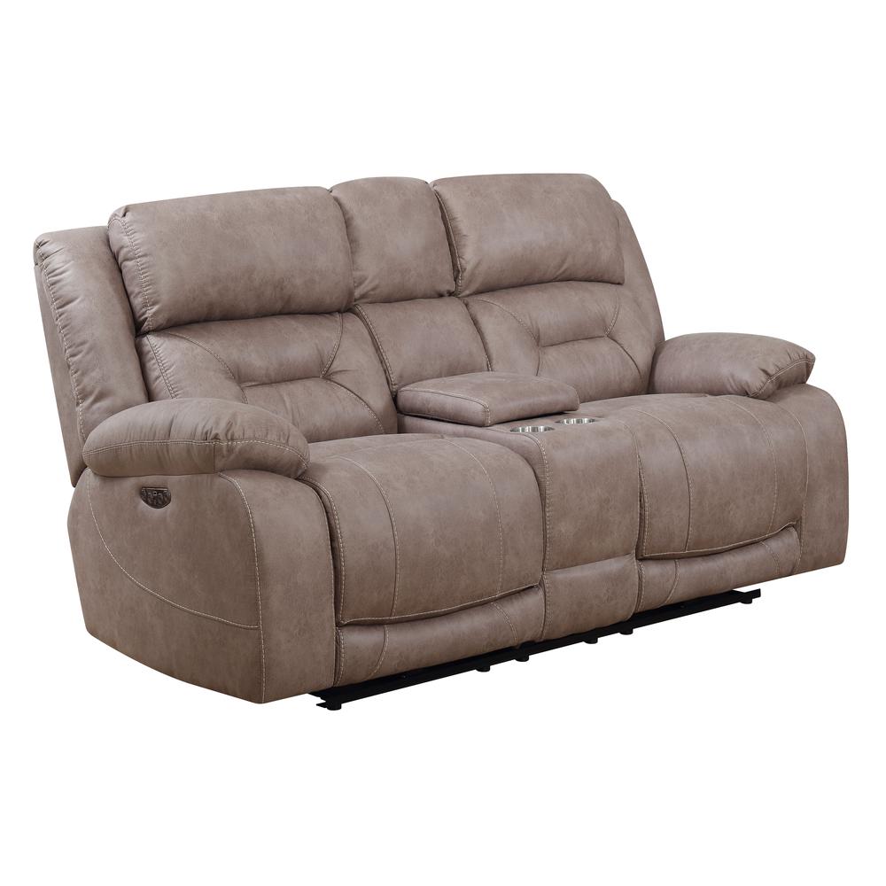 Aria Power Recliner Console - Desert Sand - Steve Silver