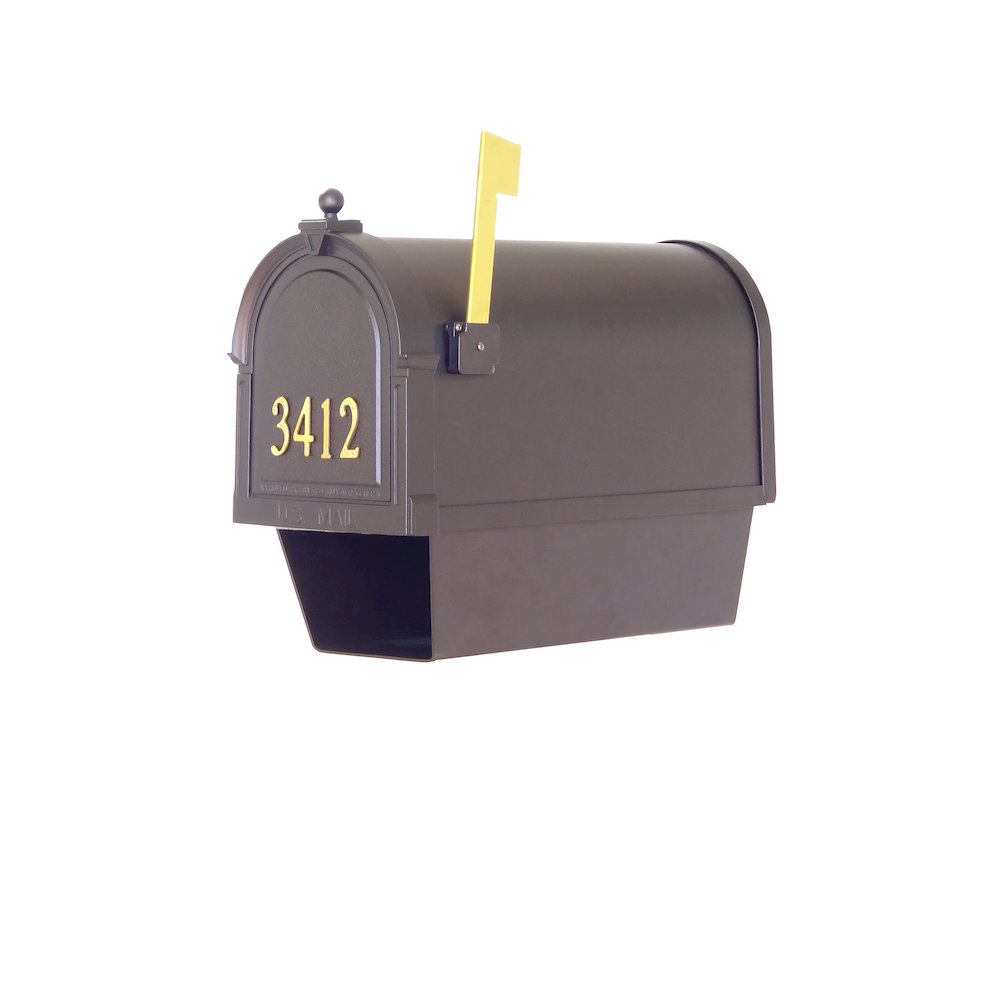 Curbside Mailbox with Newspaper Tube, Front Address Numbers and Fresno Mailbox - Special Lite Products