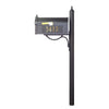 Curbside Mailbox with Front and Side Address Numbers and Richland Mailbox Post - Special Lite Products