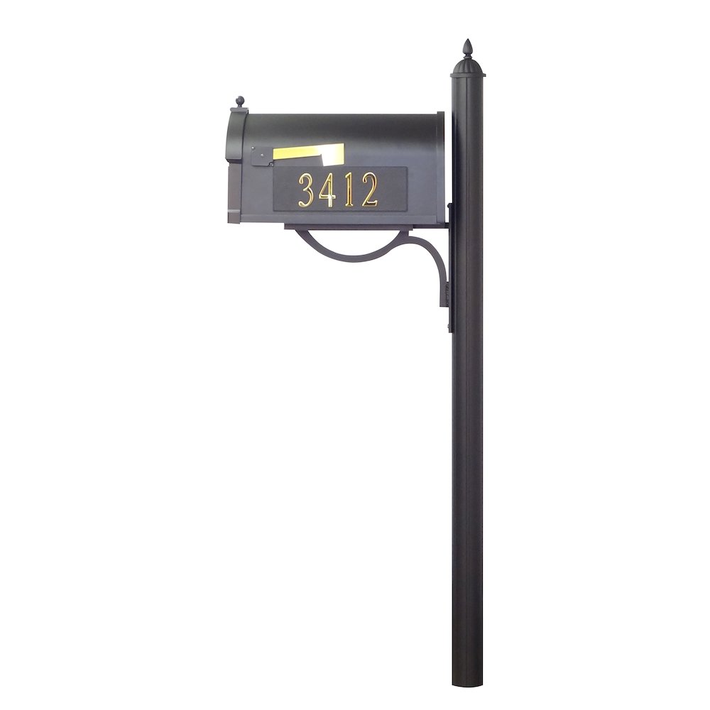 Curbside Mailbox with Front and Side Address Numbers and Richland Mailbox Post - Special Lite Products