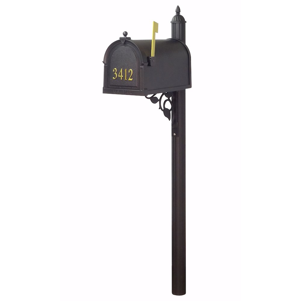 Curbside Mailbox with Front Numbers, Locking Insert and Albion Mailbox Post - Special Lite Products