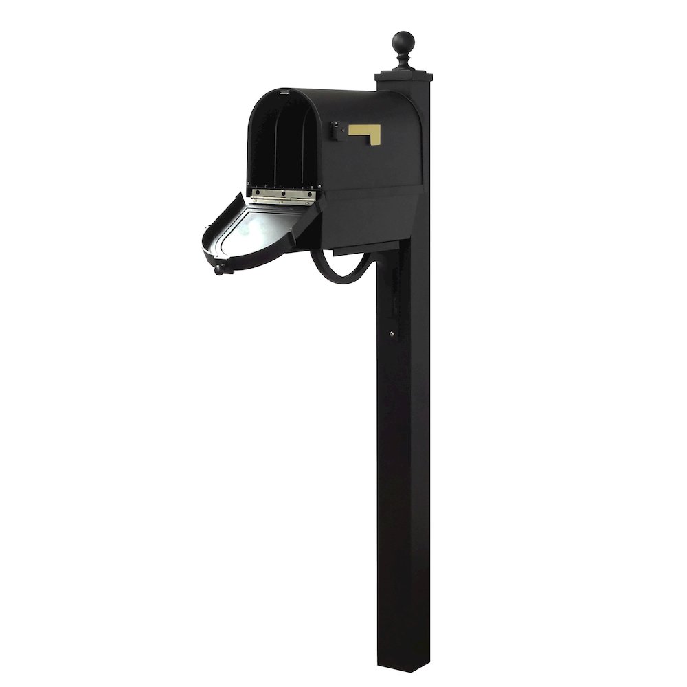 Curbside Mailbox with Front Numbers, Newspaper Tube and Springfield Mailbox Post - Special Lite Products