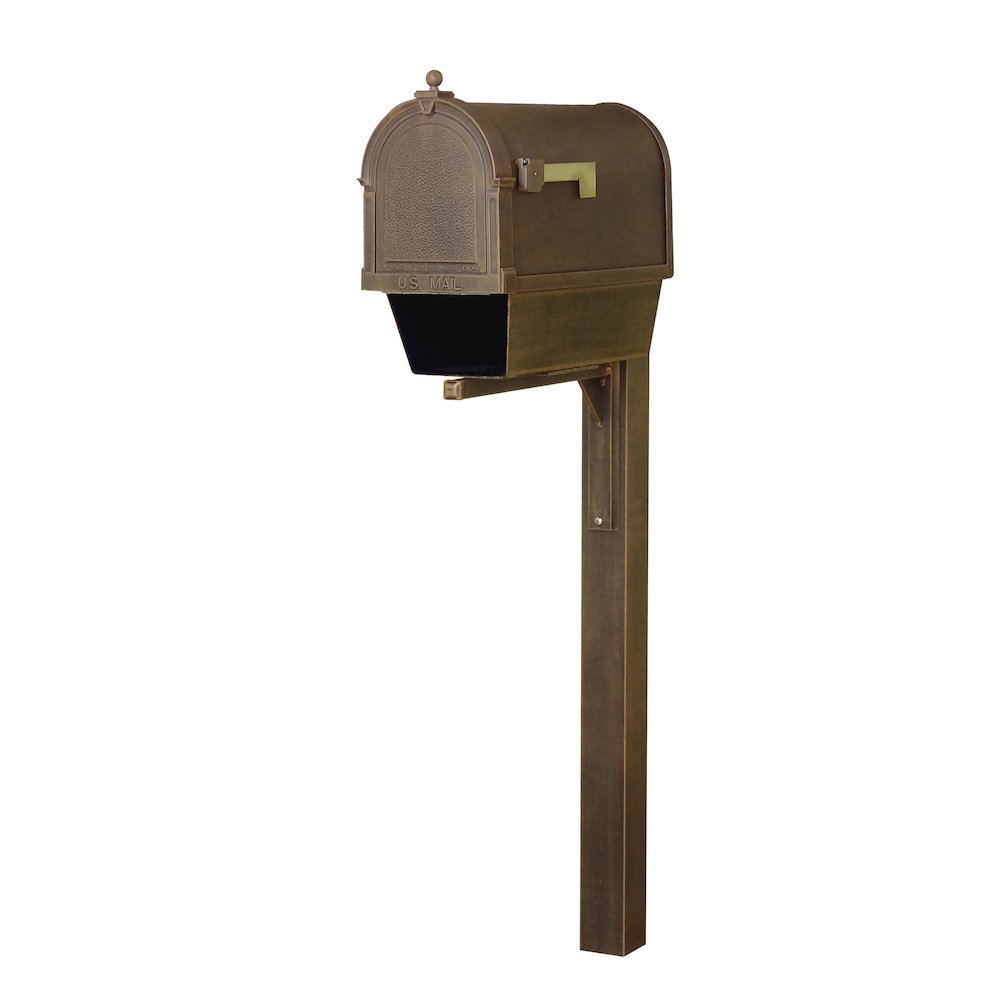Curbside Mailbox with Newspaper Tube, Locking Insert and Wellington Mailbox Post - Special Lite Products