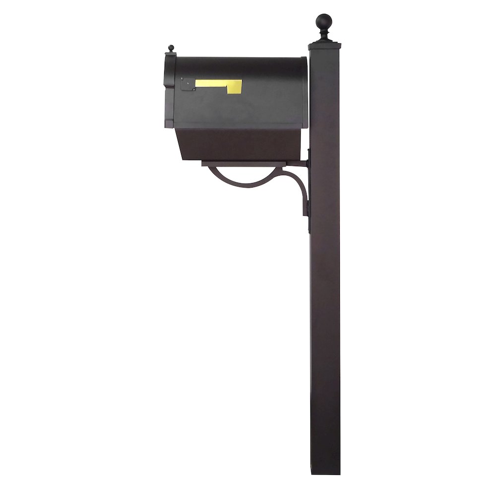 Curbside Mailbox with Front Numbers, Newspaper Tube and Springfield Mailbox Post - Special Lite Products