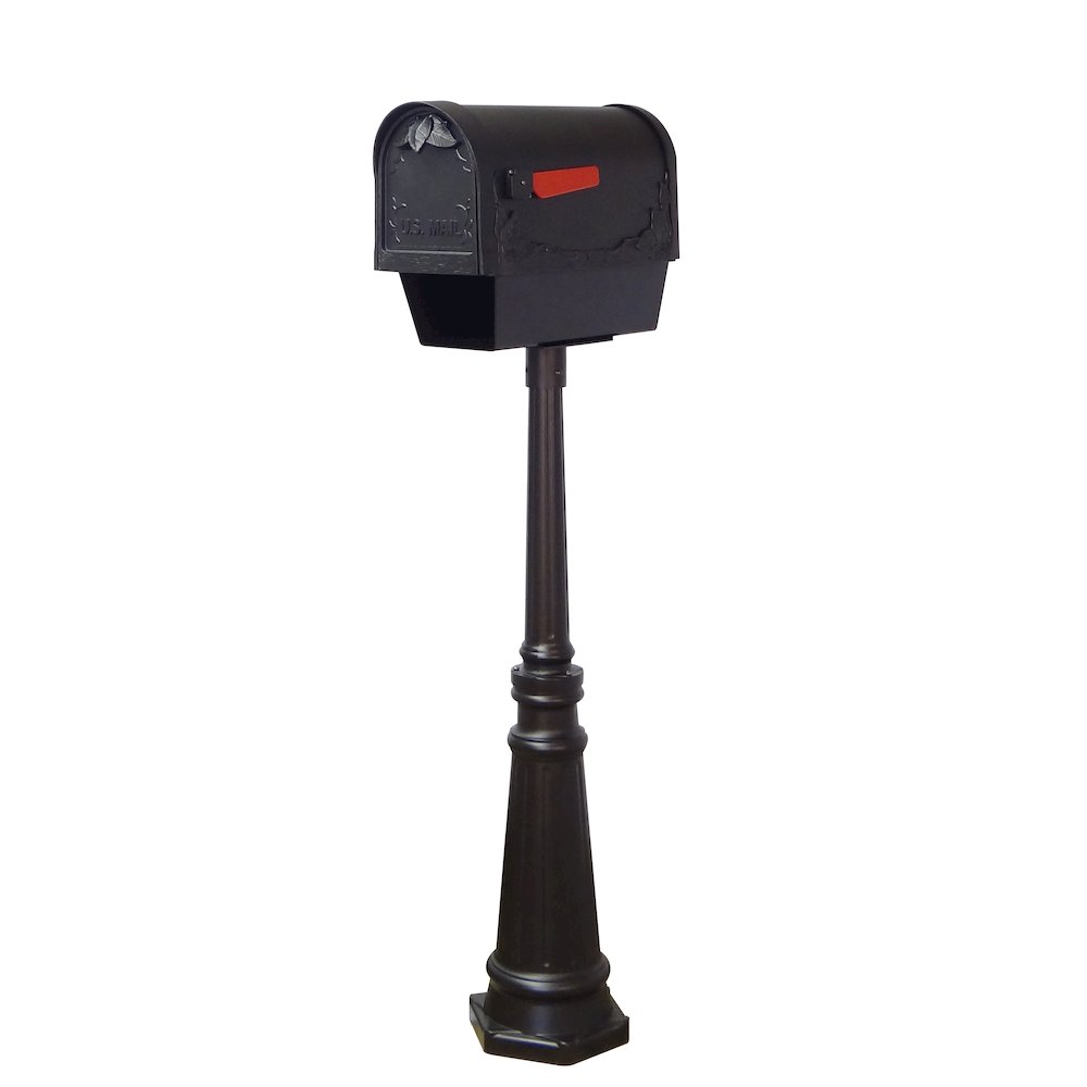 Floral Curbside Mailbox with Newspaper Tube with Direct Burial Kit - Special Lite Products