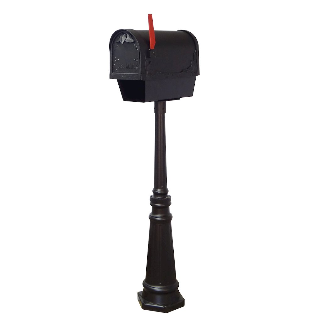 Floral Curbside Mailbox with Newspaper Tube with Direct Burial Kit - Special Lite Products