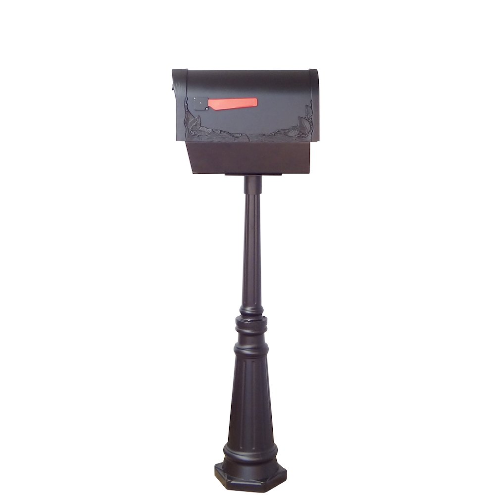 Floral Curbside Mailbox with Newspaper Tube with Direct Burial Kit - Special Lite Products