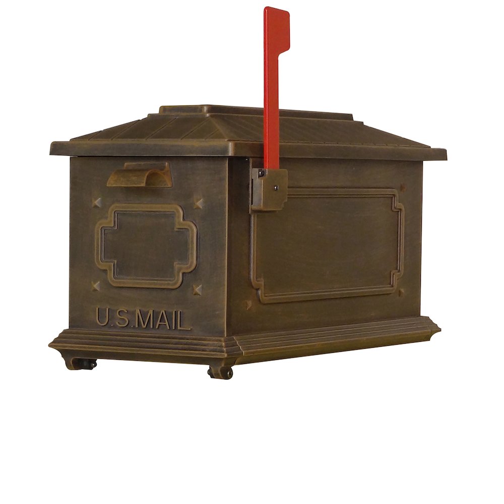 Savannah Curbside Mailbox with Monogram Mailbox Post - Special Lite Products