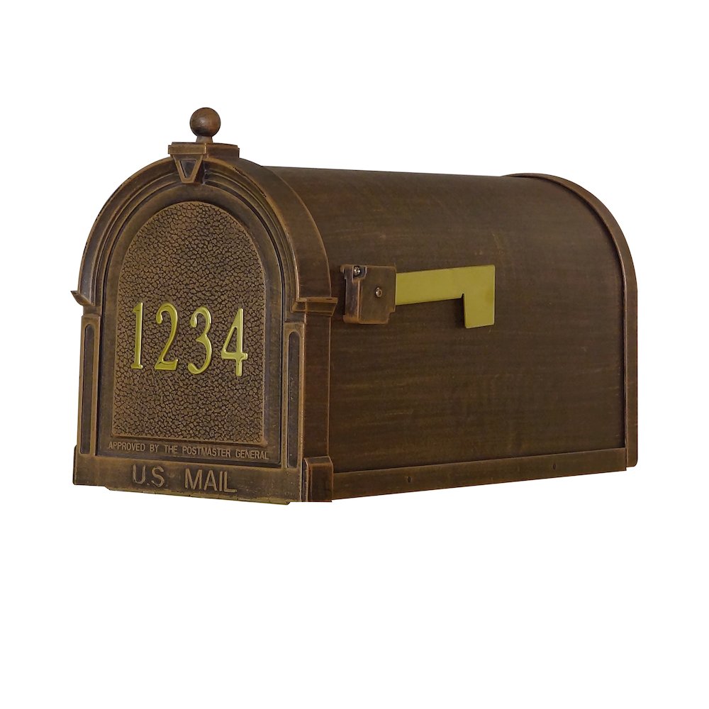 Berkshire Curbside Mailbox with Front Address Numbers and Fresno Mailbox Post - Special Lite Products