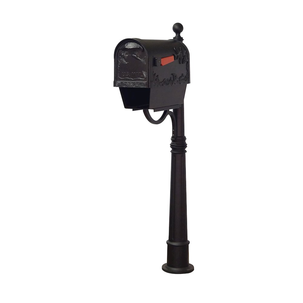 Hummingbird Curbside Mailbox with Newspaper Tube and Ashland Mailbox Post - Special Lite Products