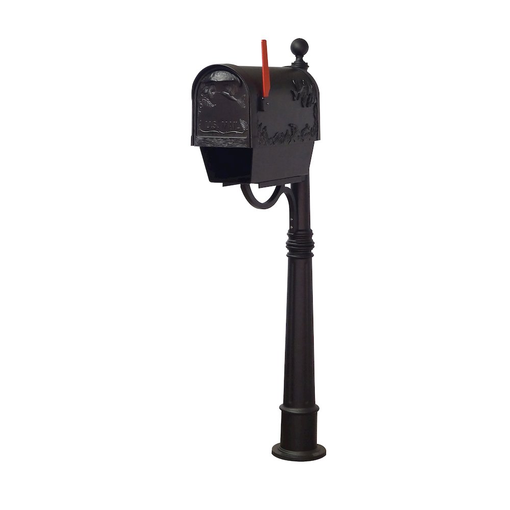 Hummingbird Curbside Mailbox with Newspaper Tube and Ashland Mailbox Post - Special Lite Products