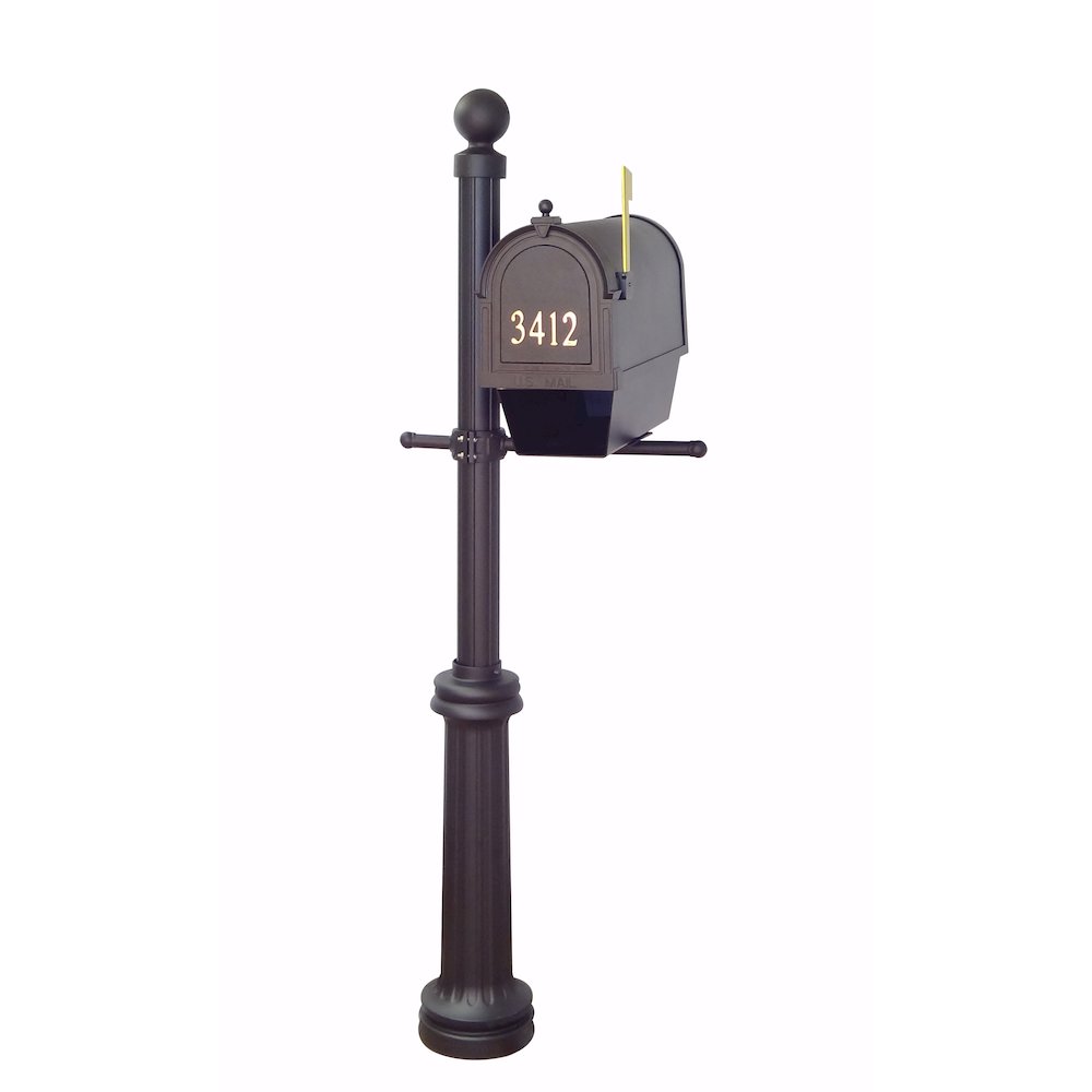 Curbside Mailbox with Newspaper Tube, Front Address Numbers and Fresno Mailbox - Special Lite Products