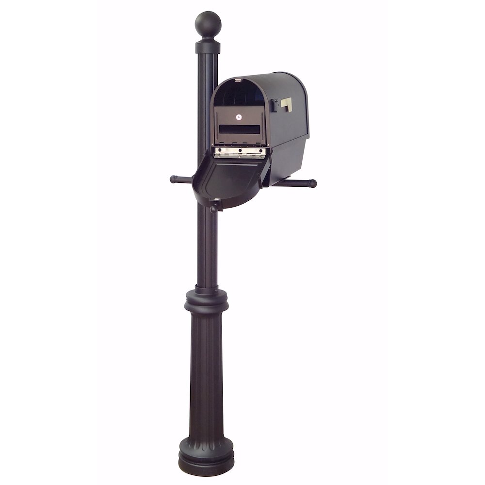 Curbside Mailbox with Newspaper Tube, Locking Insert and Fresno Mailbox Post - Special Lite Products